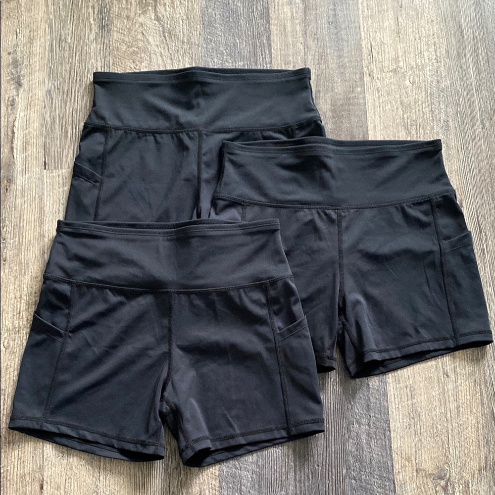 Women's Black High-Waisted Workout Shorts